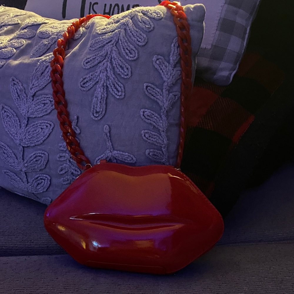 Betsy Johnson Red Lip-Shaped Women's Bag